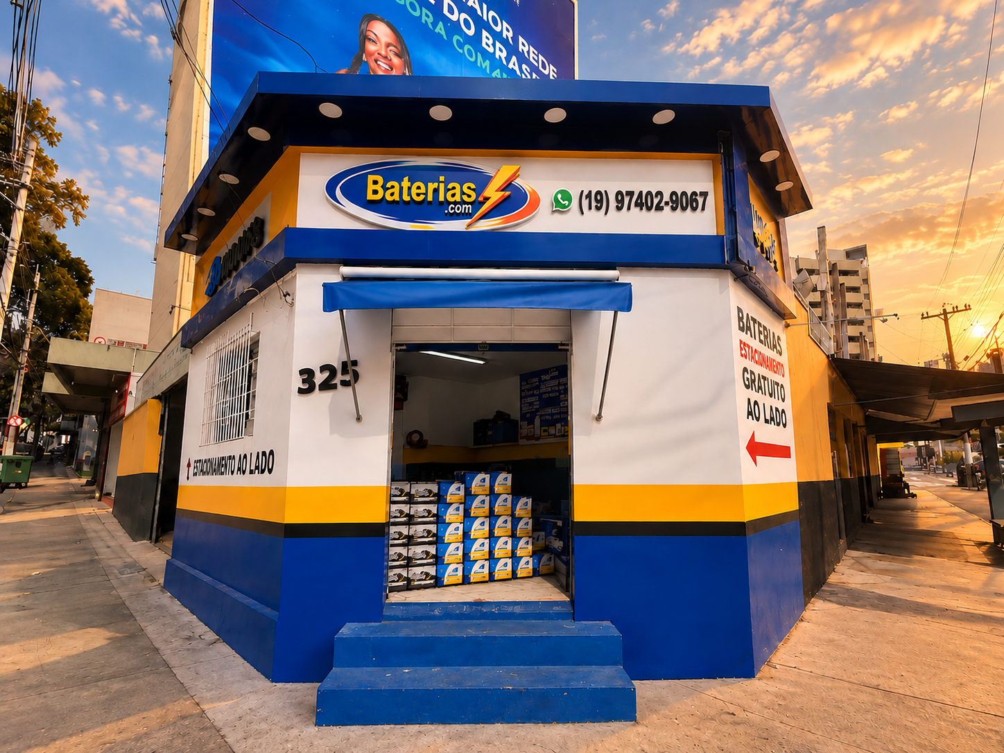 Fachada da antiga loja Baterias PontoCom em Campinas